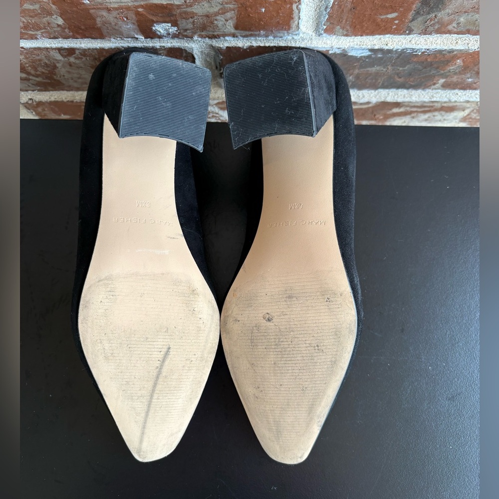 Marc Fisher Keri Black Suede Block Heel Pumps Size 8.5 - Picture 13 of 13